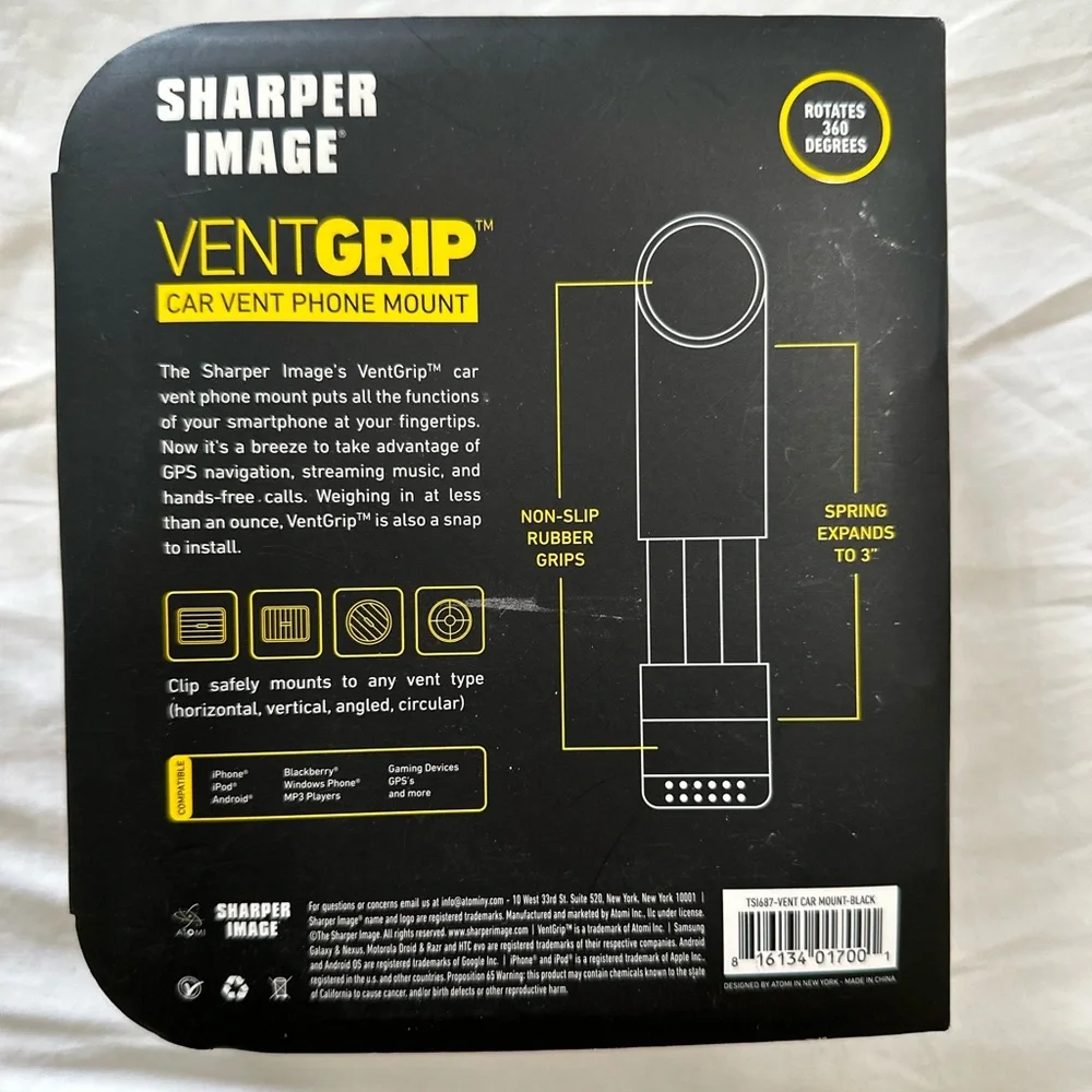 Sharper Image Cell Phone Vent Grip NEW
